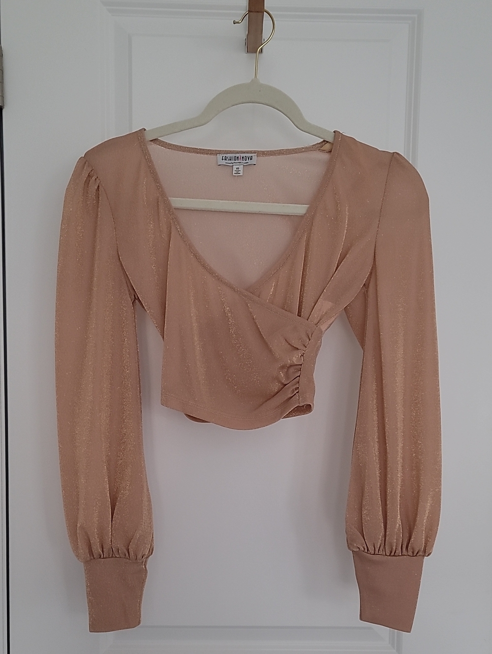Fashion Nova - Peach Wrap Crop Top